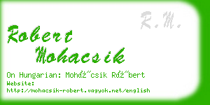 robert mohacsik business card